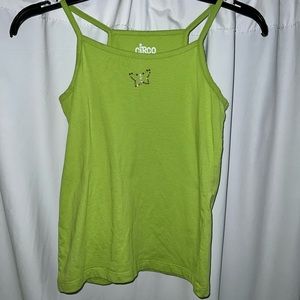 Circo Kids (girl) bright green tank with cute butterfly embellishment